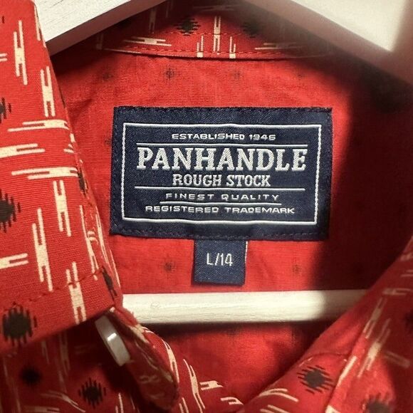 Rough Stock by Panhandle New with Tag Snap Shirt, Red Size L 14 - Picture 3 of 6